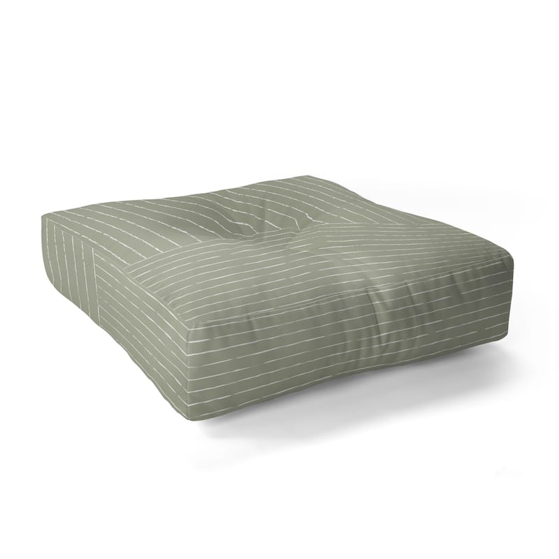 Summer Sun Home Art Lines III Linen Sage Floor Pillow Square
