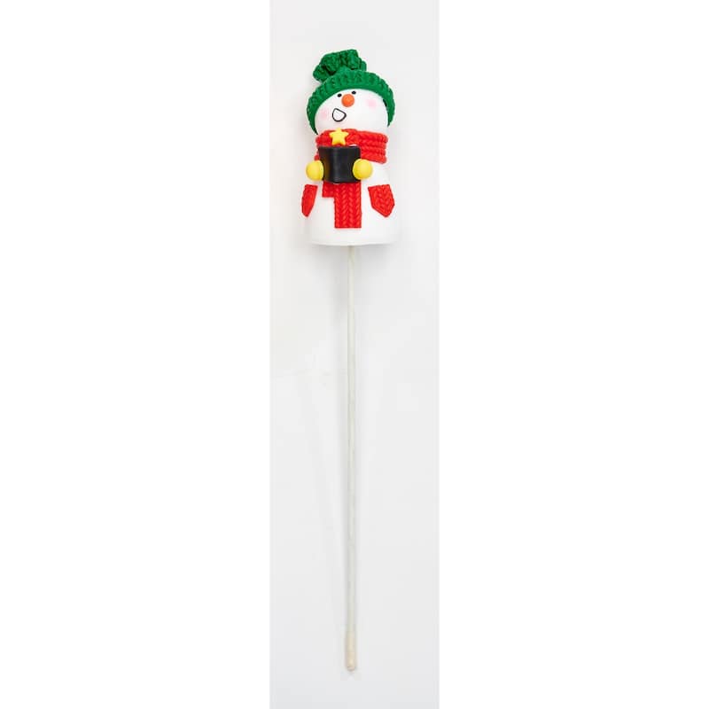 2.5" Resin Snowman on 6" Pick, Set of 6 - 9"