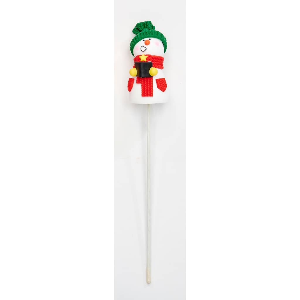 2.5" Resin Snowman on 6" Pick, Set of 6 - 9"