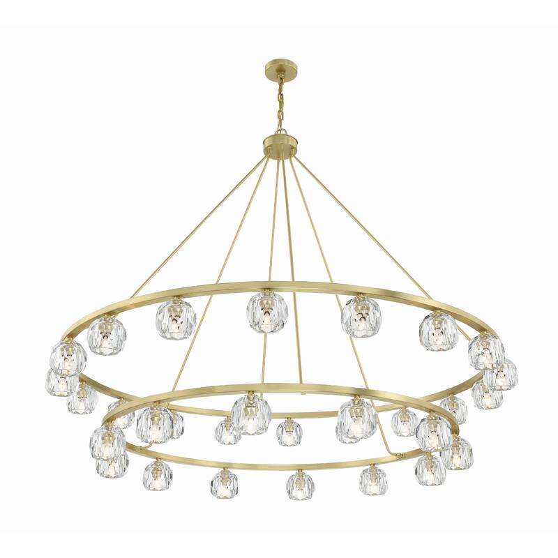 Aragon 30 Light Soft Brass Chandelier - 60"W x 50"H