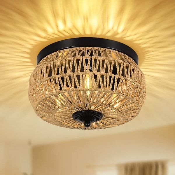 Flush mount woven light on sale