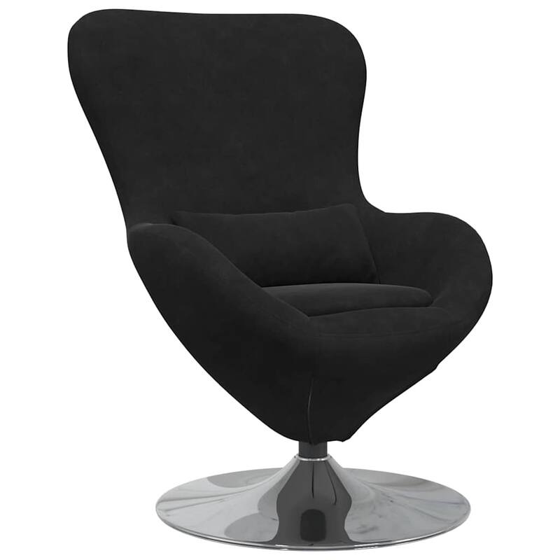 vidaXL Egg Chair Black/ Dark/Light Grey Velvet - 24.8 x 28.7 x 35.4
