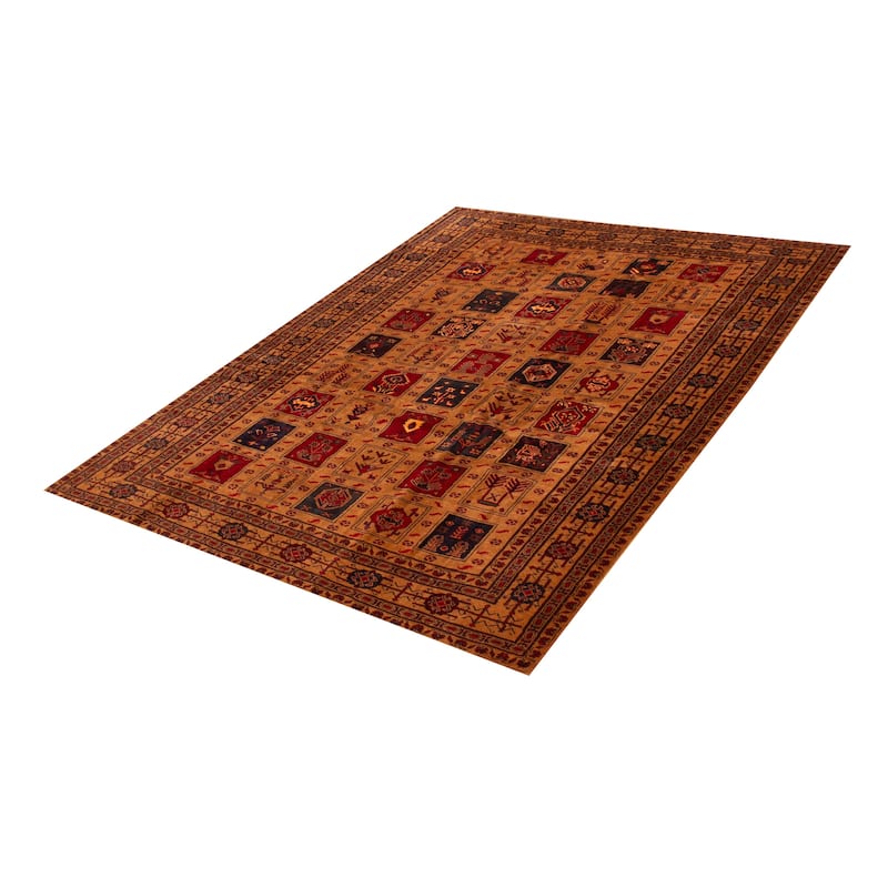 ECARPETGALLERY Hand-knotted Teimani Brown Wool Rug - 6'9 x 9'2