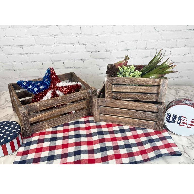 Distressed Decorative Rectangle Storage Gift Wood 3pcs, Rustic White