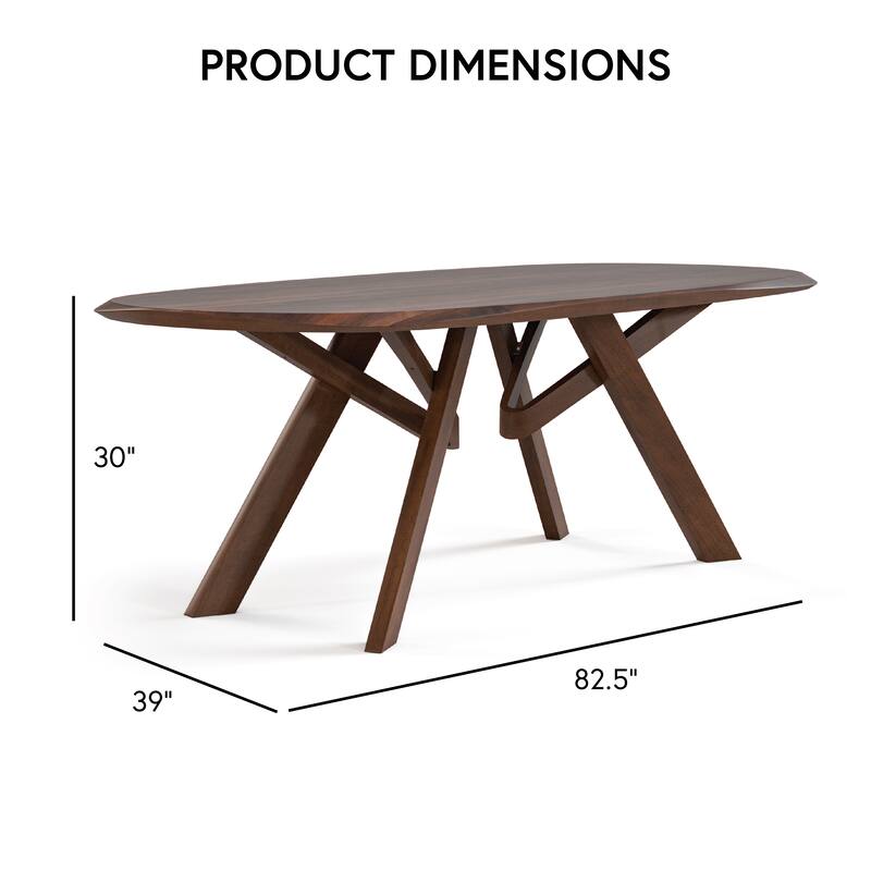 Furniture of America Abigail VI Mid-Century Modern 5-Piece Walnut Solid Wood Dining Set