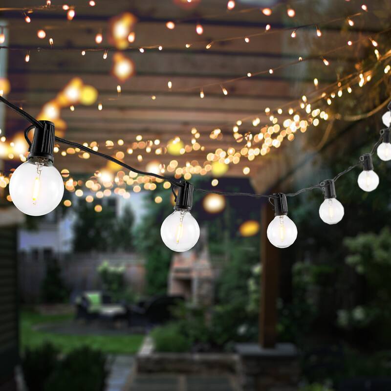 SAFAVIEH Lighting Vladiana 10 Ft LED Outdoor String Lights - Black - 120Wx2Dx3H