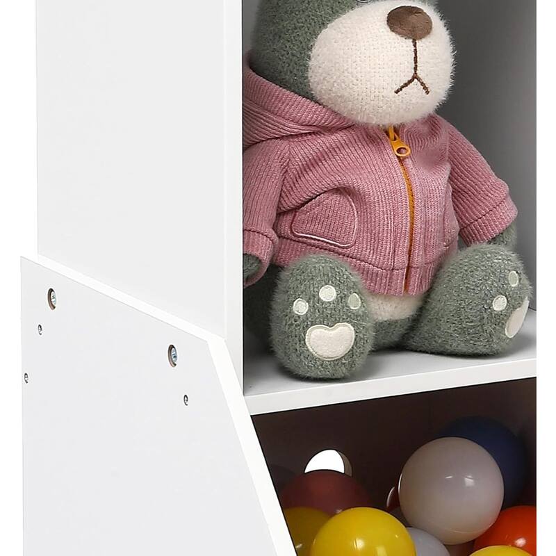 Kids Toy Storage Organizer - Wood Book Shelf Organizer for Toddler