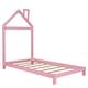 preview thumbnail 3 of 8, Pink Twin Size Wood Platform Bed with House-shaped Headboard for Kids, Boys and Girls