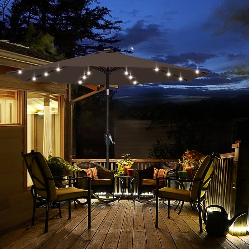 ABCCANOPY 10.5FT Outdoor Patio Solar Umbrella with 32LED Lights