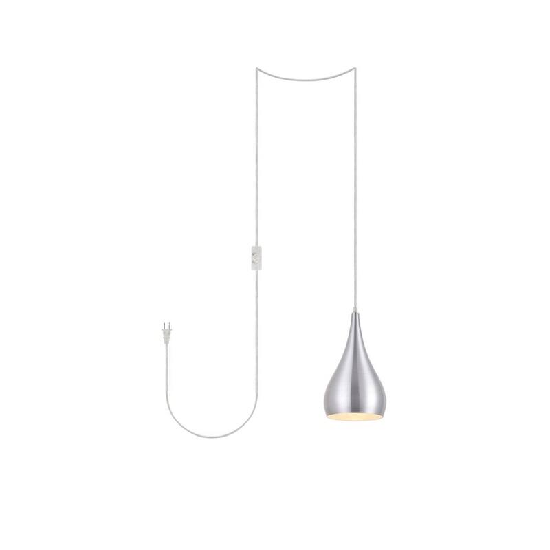 Nathan 1-light Plug in Pendant - Burnished Nickel