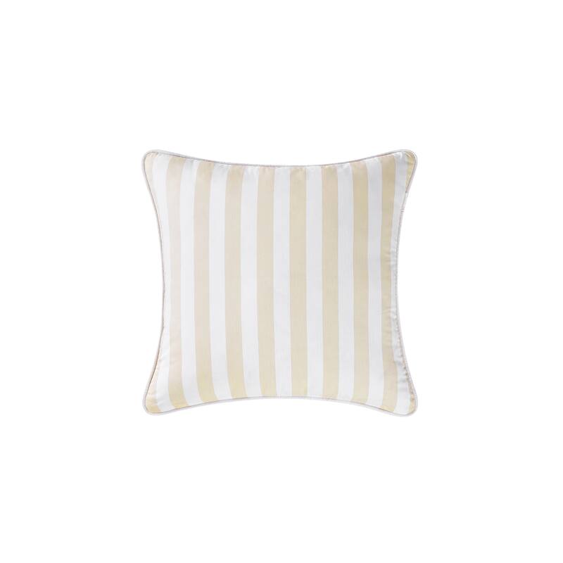 Brooklyn Loom Levi Stripe 20x20 Decorative Pillow with Removable Cover - White/Ivory