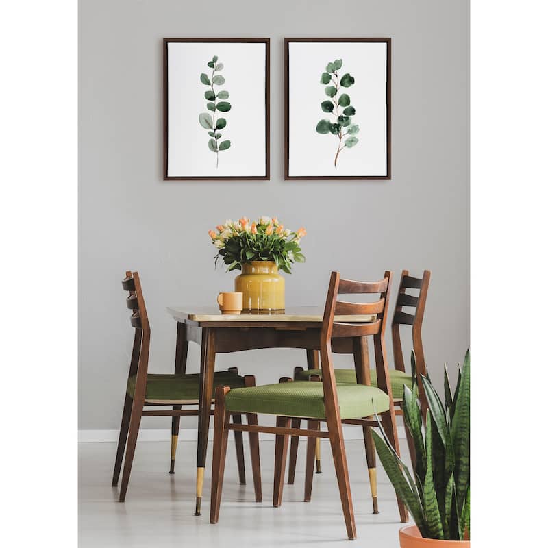 Kate and Laurel Sylvie Eucalyptus Framed Canvas Set by Maja Mitrovic
