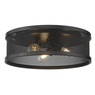 Golden Lighting Channing 3 Light 15" Wide Flush Mount Drum Ceiling ...