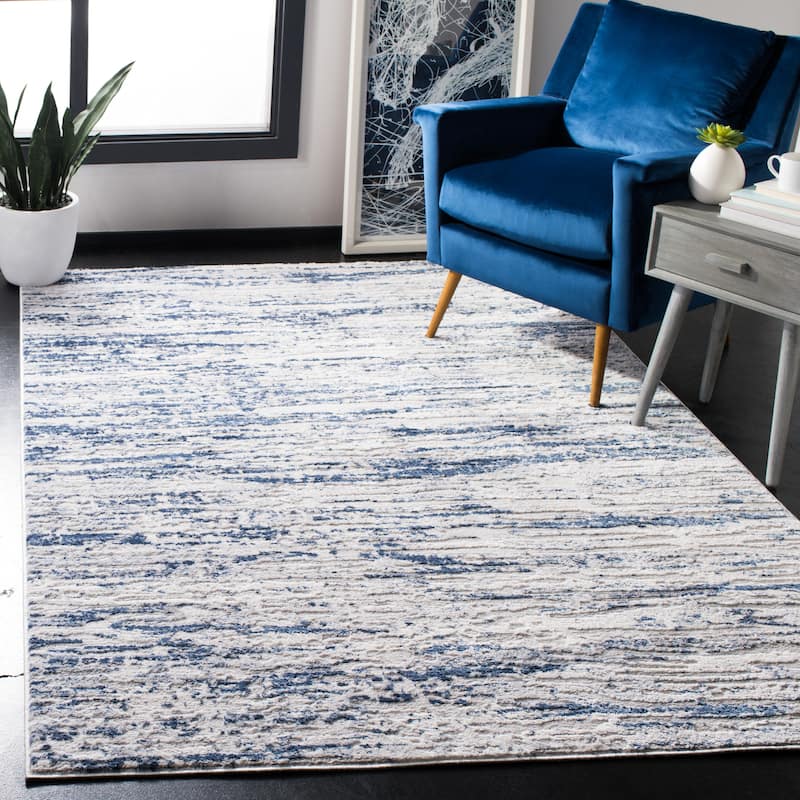 SAFAVIEH Amelia Modern Abstract Rug - 5'3" x 7'6" - Grey/Navy - Rectangle