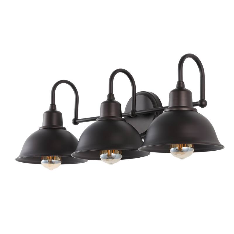Frisco Farmhouse Industrial Iron LED Vanity, Chrome by JONATHAN Y
