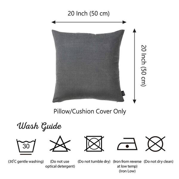 Set Of 2 Black Brushed Twill Decorative Throw Pillow Covers