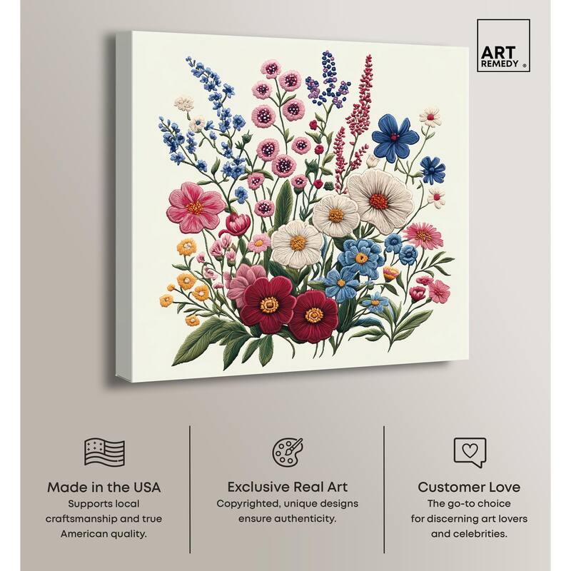 Wildflower Weave Canvas by Art Remedy, Gallery Wrapped