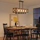 preview thumbnail 12 of 15, Cobert Farmhouse Linear Wood Island Chandelier Kitchen Hanging Lights