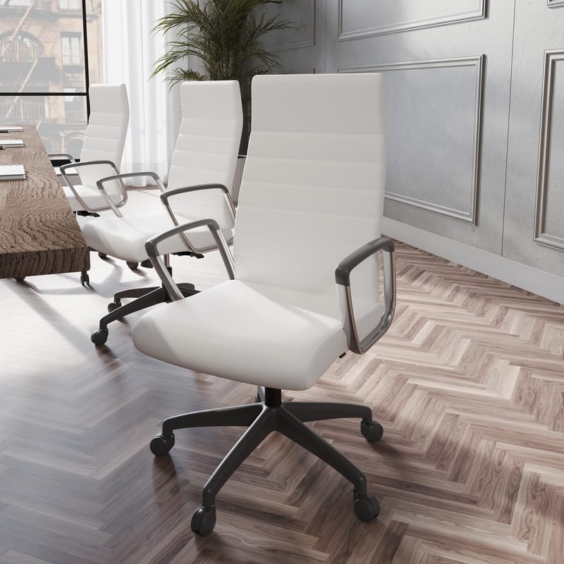 Hilton Modern High Back Ergonomic Leather Office Chair with Adjustable Height, Swivel, and Tilt for Conference or Executive Desk