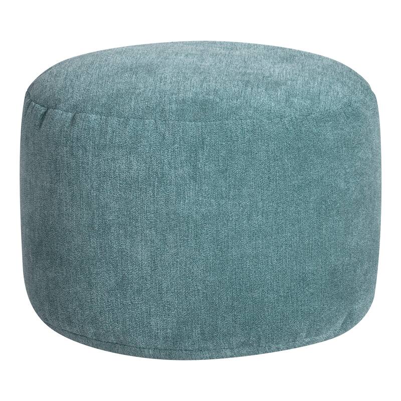 Gouchee Home Round Alfa Velour Pouf Bean Bag - Petrol