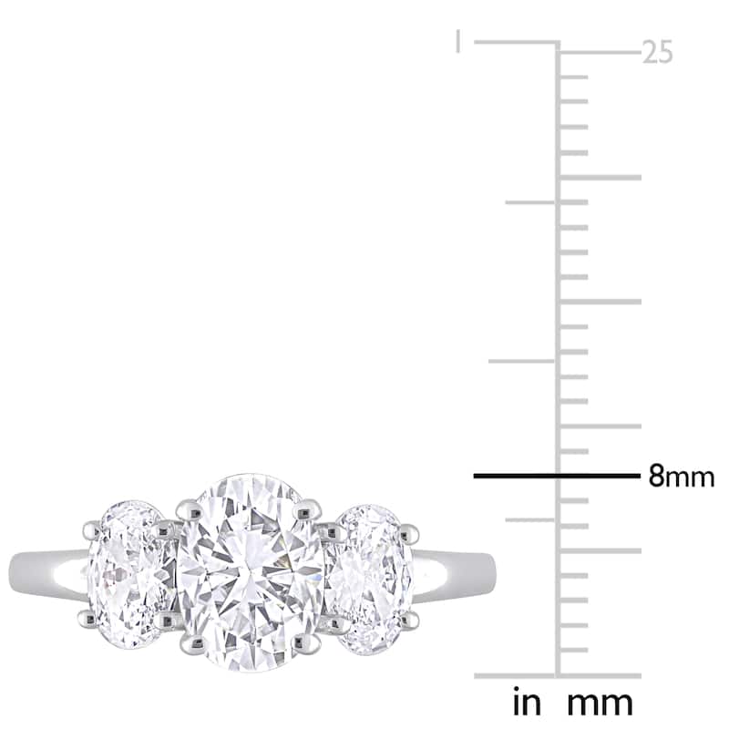 Miadora 3 4/5ct TGW Cubic Zirconia 3-Stone Ring in Sterling Silver