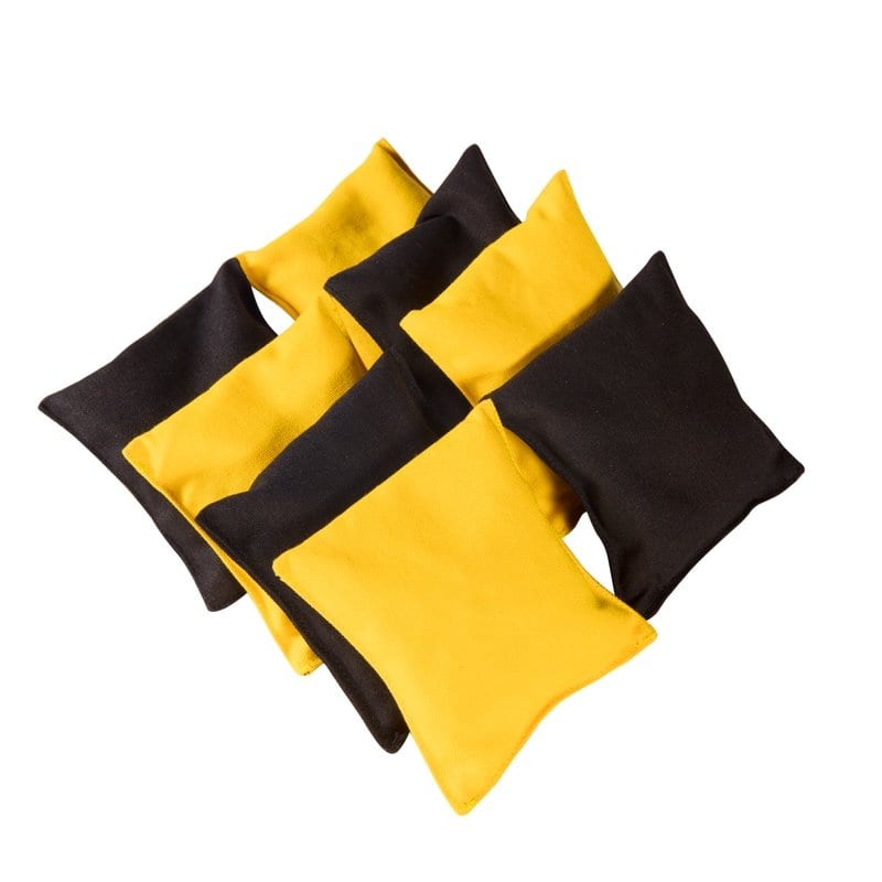 Sports Festival ® Cornhole Bean Bag Toss Game Replacement - 8 Bags - black & yellow