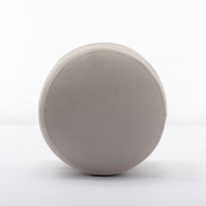 Soft Velvet Round Ottoman Footrest Stool