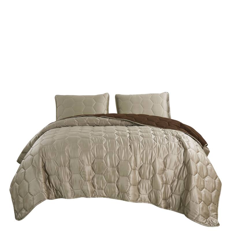 Aurelio Satin 3 Piece Reversible Bedspread