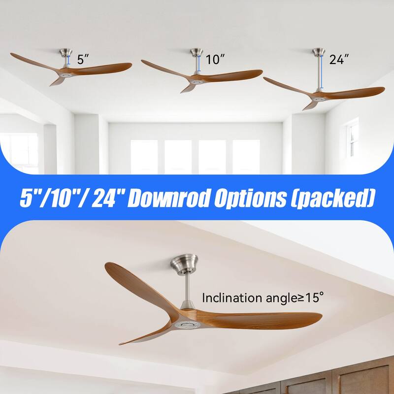 Modern Ceiling Fan With Light Smart Life APP Remote Control Timer For Alexa Google Bedroom Farmhouse