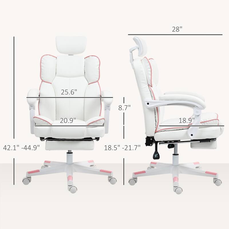 Practical Gaming Office Chair, Specially Designed for Home Gamers & Office Workers, Features Reclining Function & Footrest