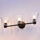 preview thumbnail 10 of 10, Dalton 3-Light 25.5 in. Wide Black Bathroom Vanity Lighting Wall Fixture, Clear Glass Shade, Dimmable, LED Compatible