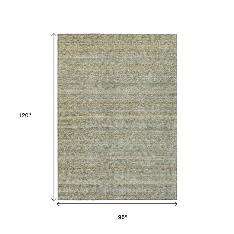 HomeRoots Striped Transitional Rectangle Outdoor Rug
