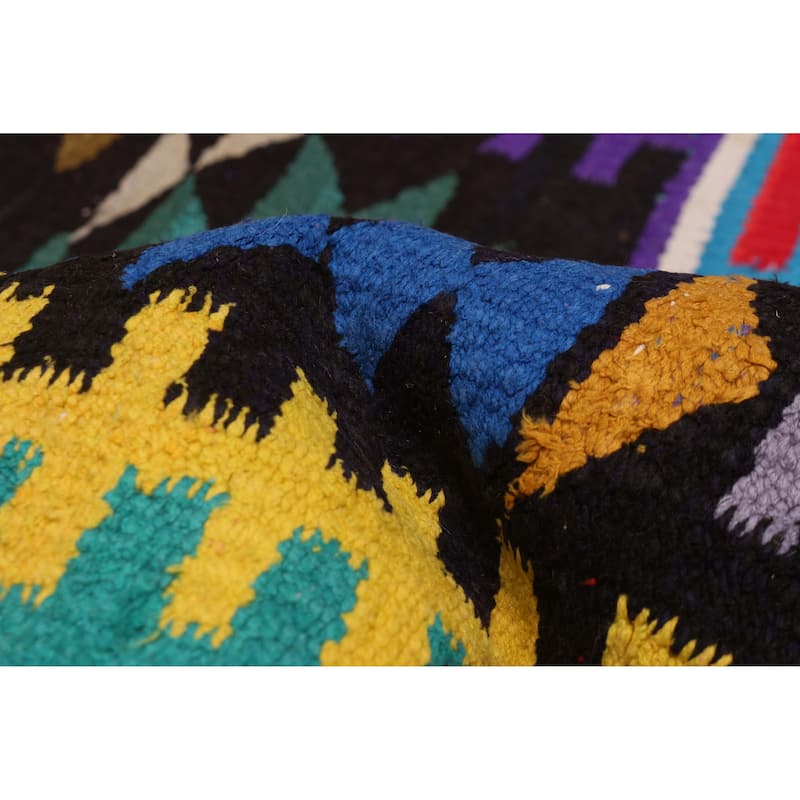 ECARPETGALLERY Flat-Weave Ankara Black, Red Cotton Kilim - 7'10 x 12'8
