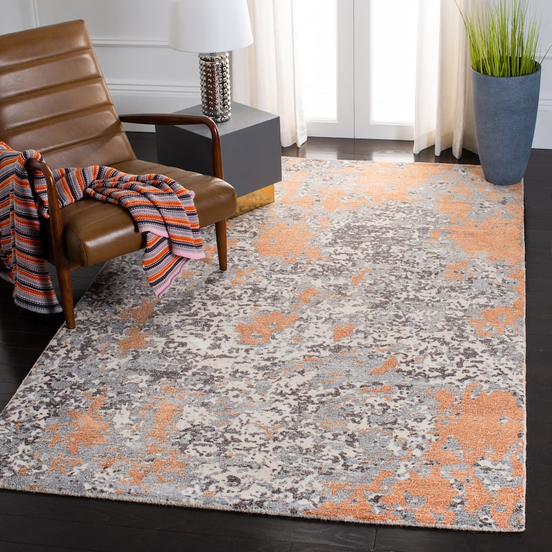 SAFAVIEH Handmade Restoration Vintage Dania Modern Wool Rug - 3' x 5' - Rust/Grey