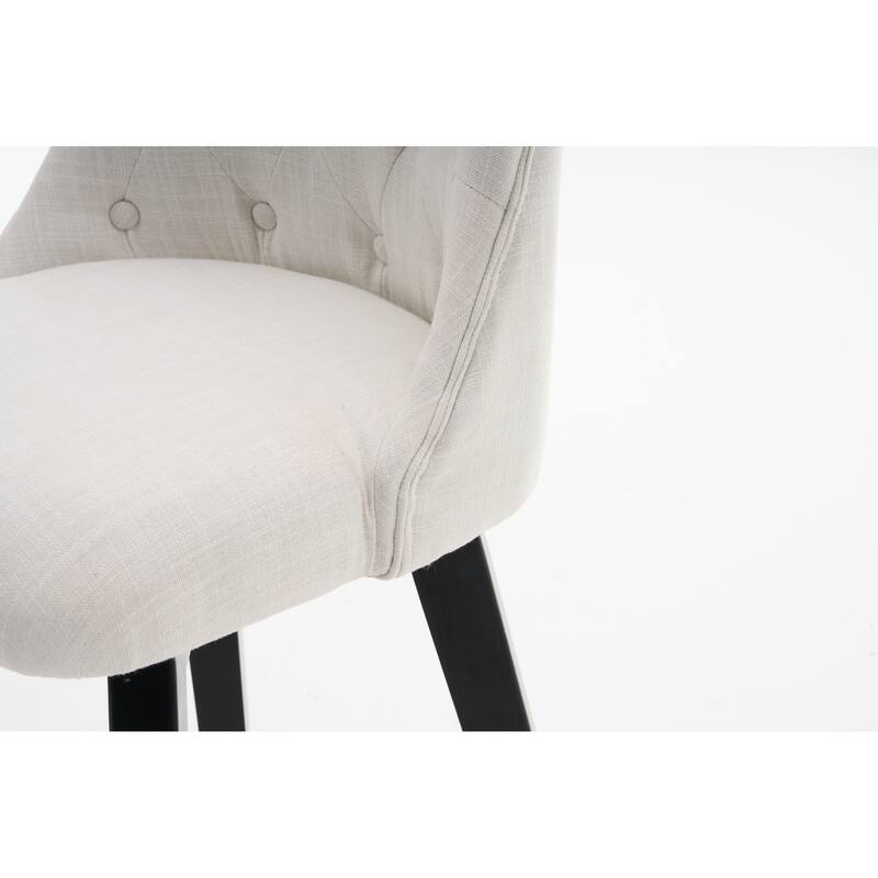 25" Swivel Bar Stools Set Of 2-Modern Counter Height Stools With Linen Upholstery&Button Tufted Back