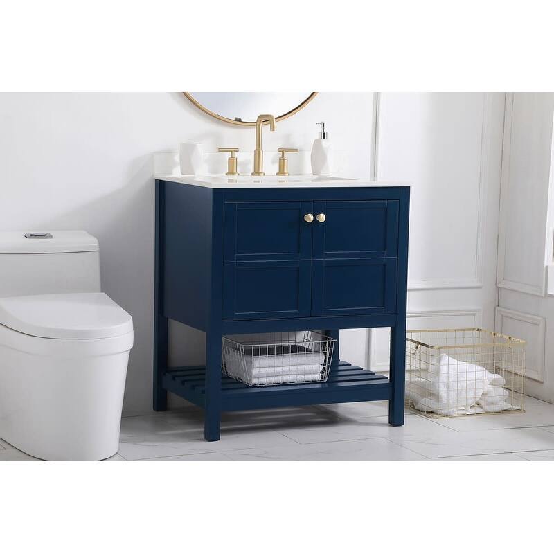Elegant Lighting VF16430-BS Theo 30" Free Standing Single Basin Vanity