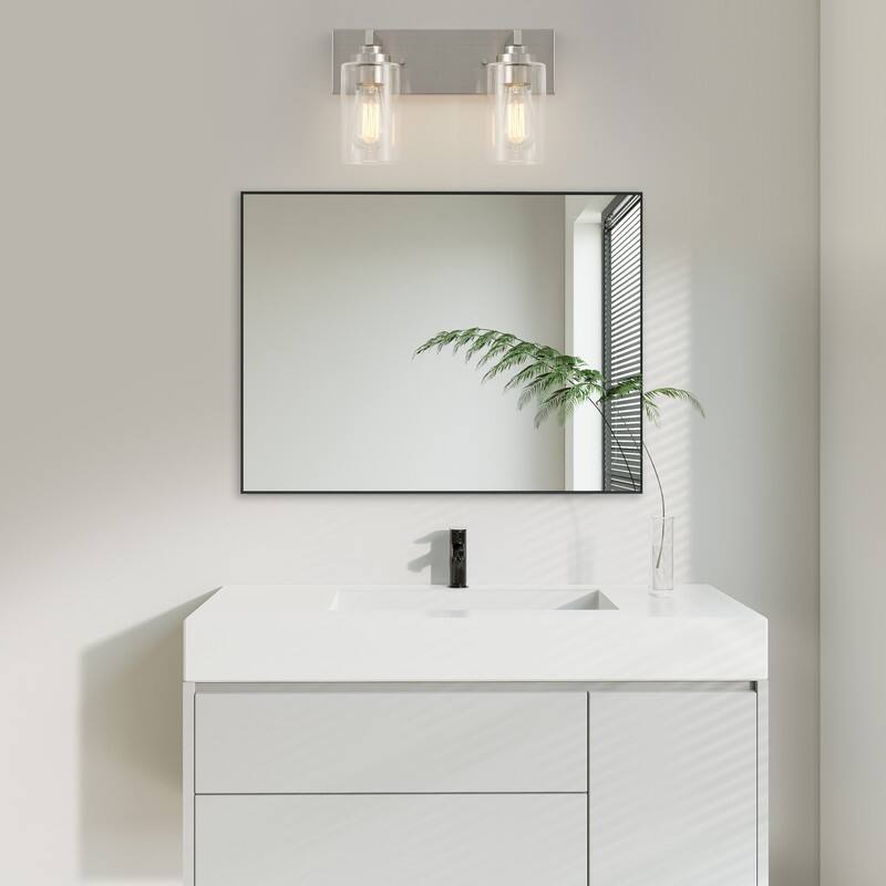 KAWOTI 2-Light Bathroom Vanity Light with Clear Glass Shade