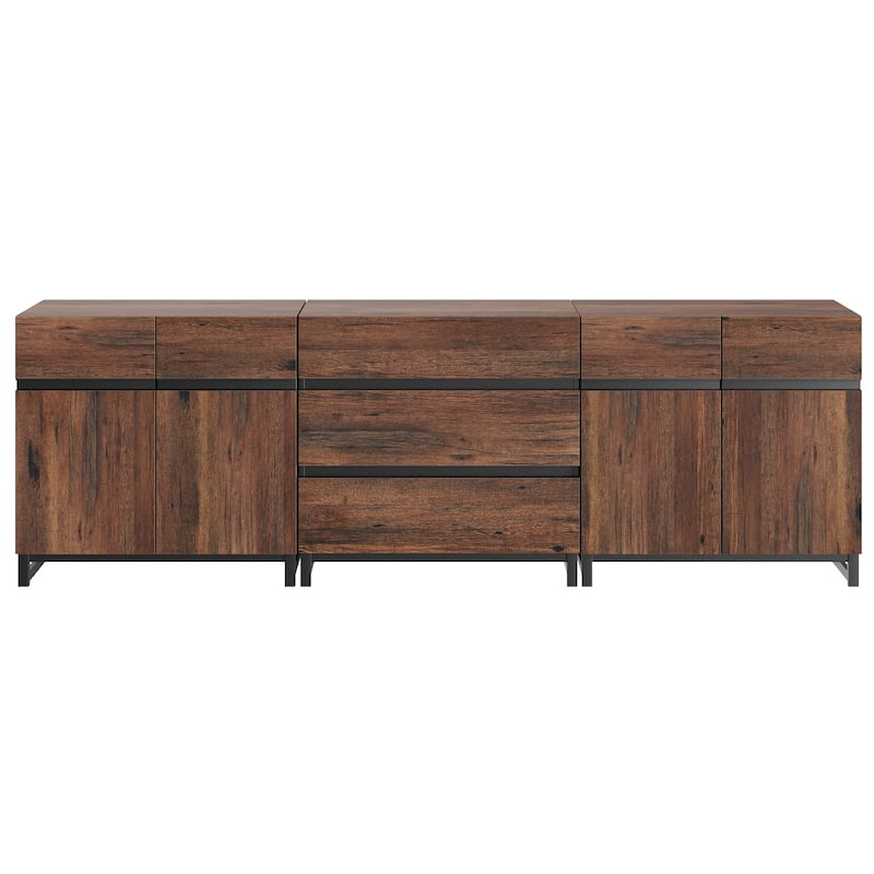3 in 1 Modern Sideboard with Adjustable Shelves and 3 Drawers