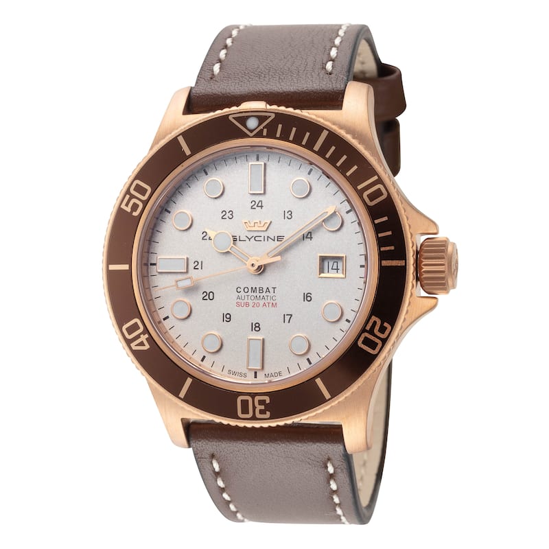 Glycine Men's Combat Sub Bronze 42mm Automatic Watch GL0547 - Brown - N/A