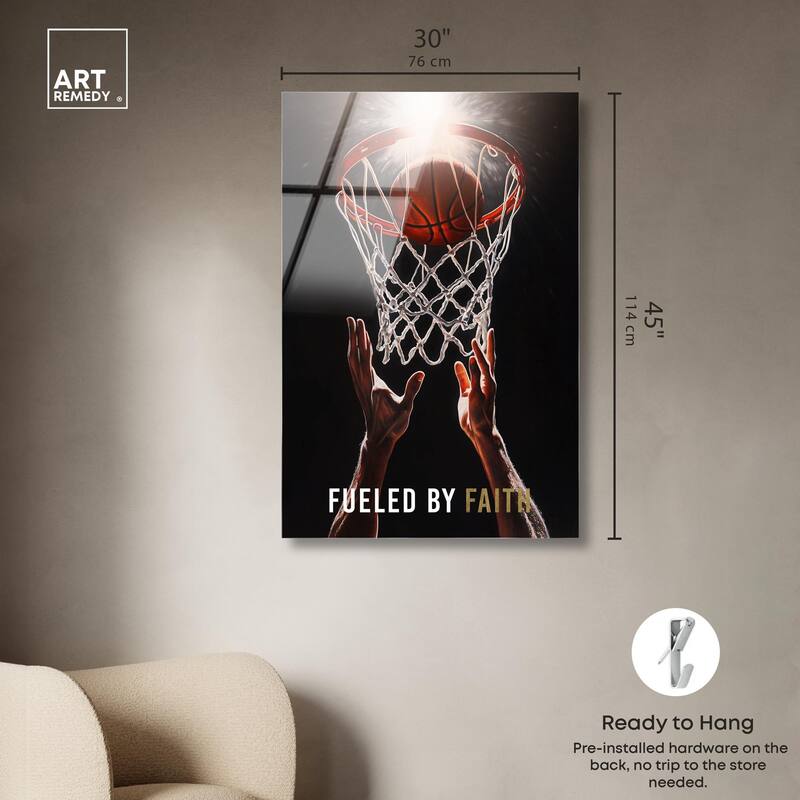 Fueled by Faith Basketball Acrylic by Art Remedy, Ready to Hang