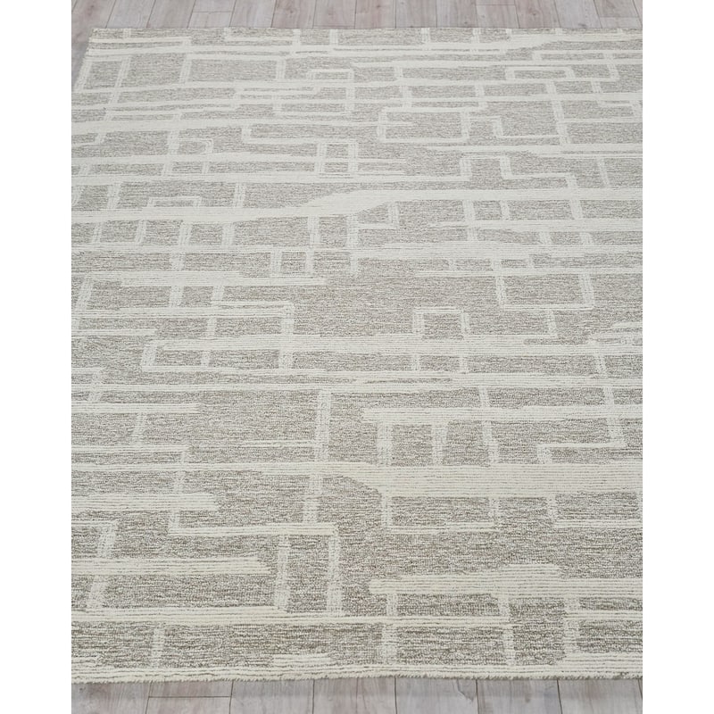 Exquisite Rugs Park City Handmade Hand-tufted New Zealand Wool on Canvas Beige/Ivory Area Rug