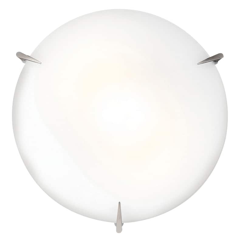 Access Lighting Zenon 3 Light 16" Wide LED Flush Mount Bowl Ceiling - Brushed Steel / Opal