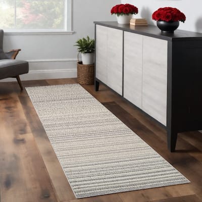 Biza Distressed Abstract Modern Stain Resistant Woven Durable Area Rug By HomeRoots - 2' X 8'