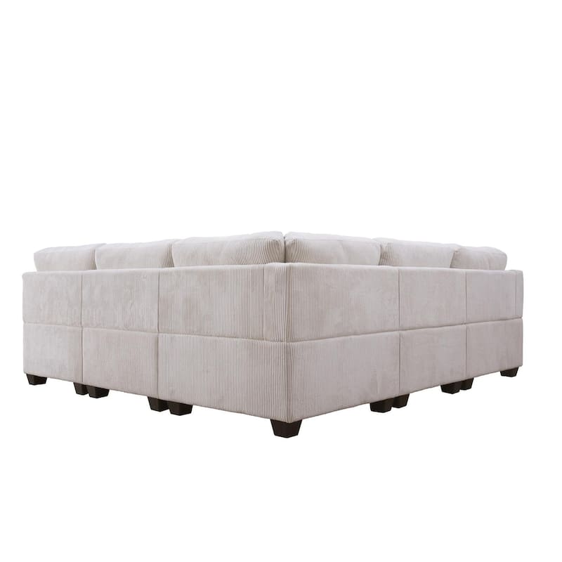 11 PCS Corduroy Flexible Combination Sectional Sofa