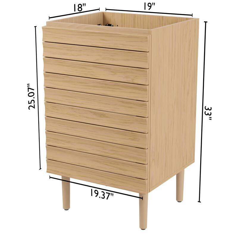 Calandre Thick Linear Slat Modern Farmhouse 2-Shelf Bath Vanity Cabinet Only (Sink Basin not Included), by JONATHAN Y