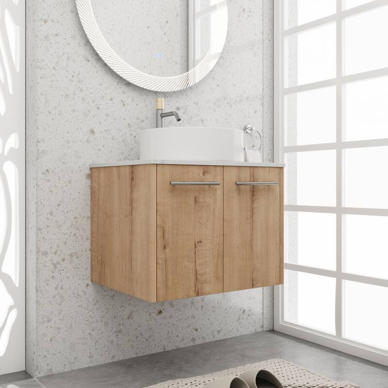 BNK 24"/30" Single Sink Bathroom Vanity with Soft Close Door, Modern Floating Vanity