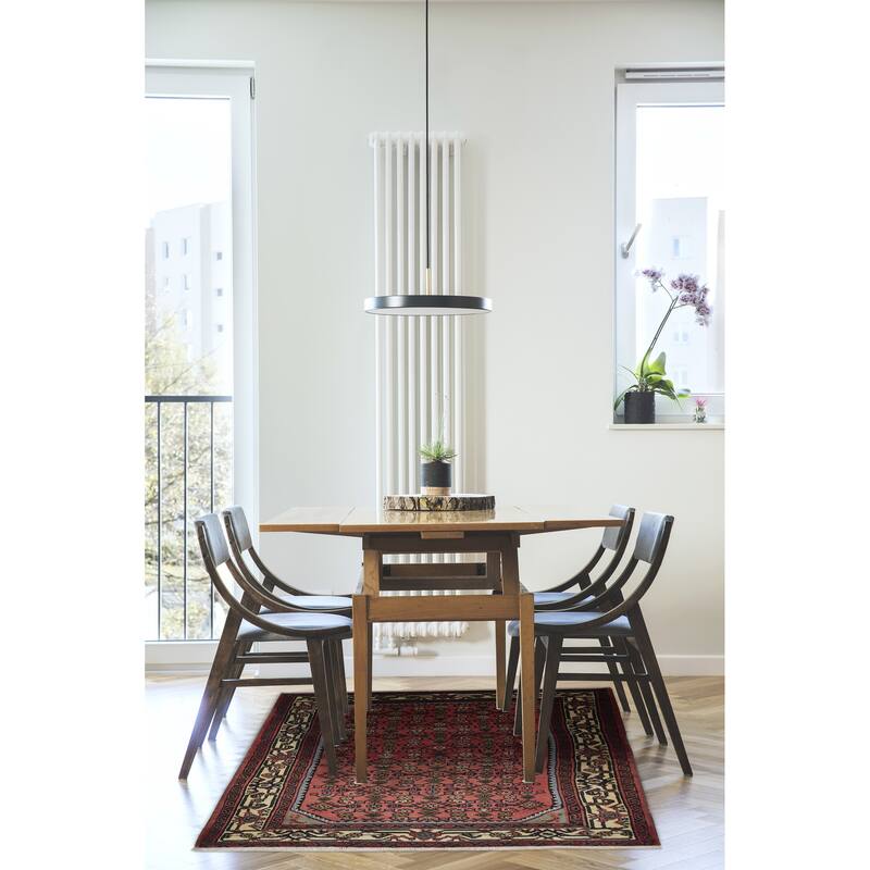 ECARPETGALLERY Hand-knotted Andelz Red Wool Rug - 3'8 x 4'11