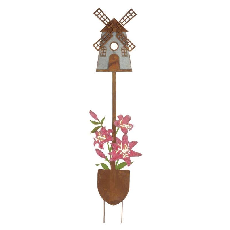 Rustic Birdhouse Stake - Windmill