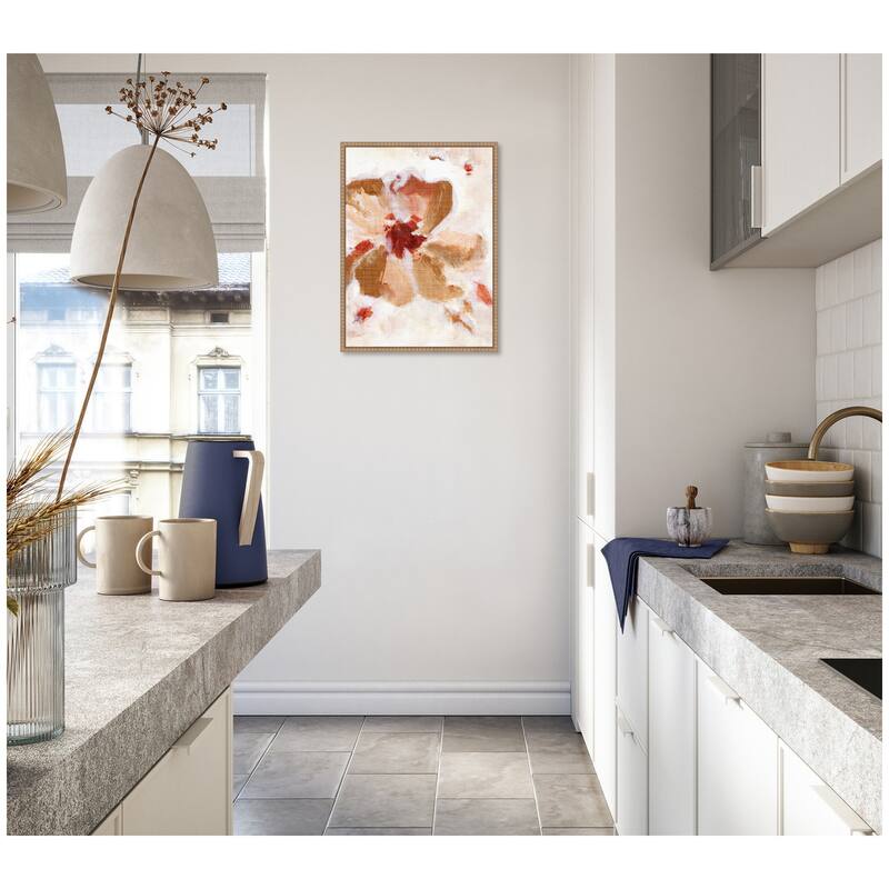 Kate and Laurel Sylvie Painterly Brown Blossom ll Framed Canvas by Nikita Jariwala
