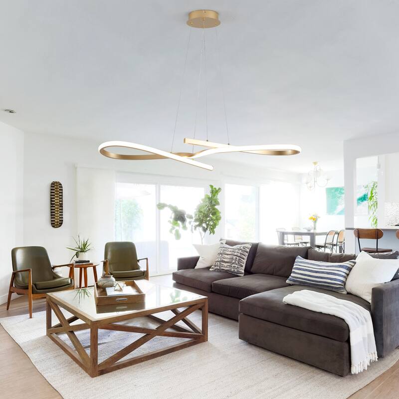 33.07-inch Dimmable Modern LED Chandelier for Dining Room Kitchen